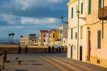 Sunset in Alghero city, Sardinia