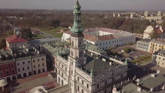 Town Hall at Great Market Square (Rynek Wielki) in Zamosc, Poland