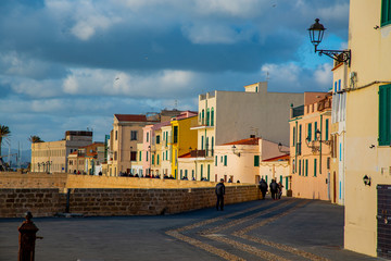 Sunset in Alghero city, Sardinia