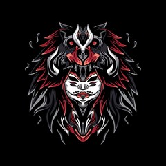 The viking woman fighter premium vector illustration