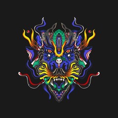 Dragon knight vector illustration