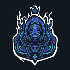 The blue masked guard vector gaming logo