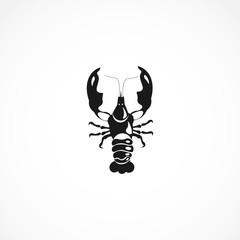 Crayfish icon. isolated on white