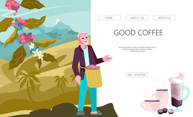 Farmer on coffee plantation