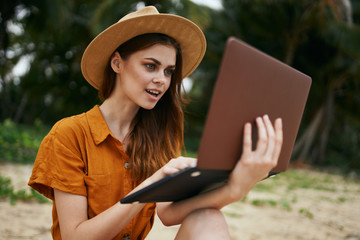 young woman with laptop