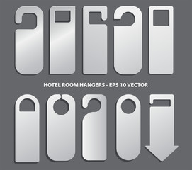 Set of hotel room hangers template or do not disturb information or template 

label hotel concept. eps 10 vector, easy to modify