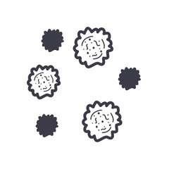 virus symbols icon, line style