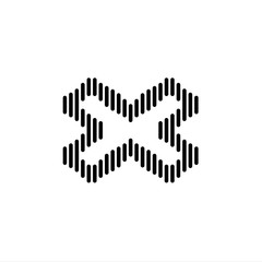 Initials X Logo. X Letter Pixel  Logo Design Template Vector
