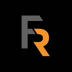 Letter F and R logo design vector. Initials FR logo