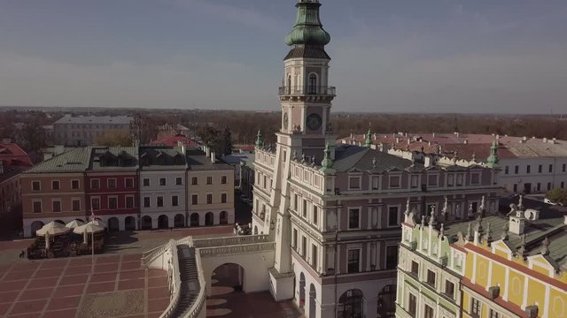 Town Hall at Great Market Square (Rynek Wielki) in Zamosc, Poland