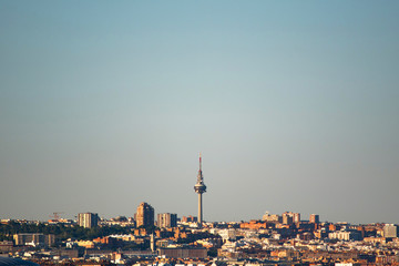 Obraz premium madrid cityscape tv tower famous