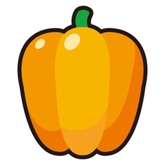 黄色いパプリカのアイコン -vector icon paprika