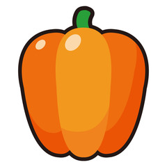オレンジのパプリカのアイコン -vector icon paprika