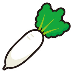 大根のアイコン -vector icon Japanese white radish