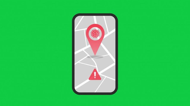 Simple coronavirus app concept animation with green key