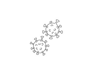 Drawing of the Novel Coronavirus COVID-19, simple vector illustration