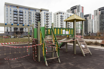 Closed playground due to coronavirus COVID-19 in 2020