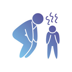 Obraz premium pictogram man and kid with fever icon, gradient style