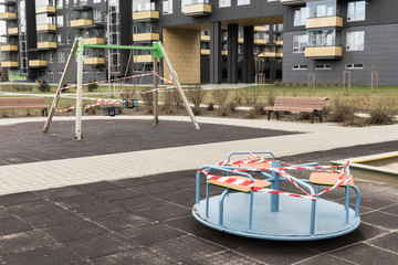 Closed playground due to coronavirus COVID-19 in 2020
