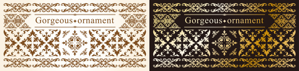 装飾デザイン　美しい額　フレームデザイン　テンプレート　アンティーク　ビンテージ　ラグジュアリー