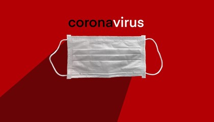 Medical mask for corona or covid-19 virus with coronavirus text ,safety  masks for virus...