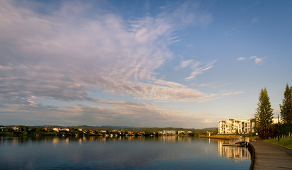 Fototapeta premium Dawn at Varsity Lakes, Gold Coast, Queensland, Australia
