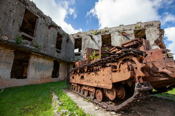 Fototapeta na wymiar old rusty tank