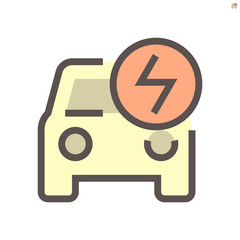Electric car or ev car charging vector icon design, 48x48 pixel perfect and editable stroke.