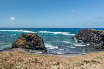 Beautiful view of Buraco da Raquel at Fernando de Noronha, a Unesco World Heritage site,...