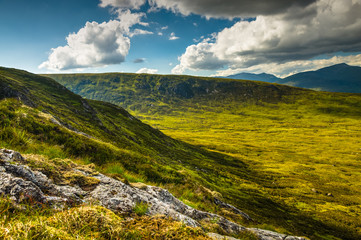 Shadows and light on beautiful Scottish valley