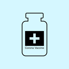 Medical Pills Bottle vector symbol. Tablets bottle may be defined as the solid unit dosage form of medicament illustration sign. Covid-19 vaccine Pills tablet bottle basic element graphic resources