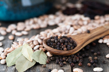 Wooden Spoon of Peppercorns