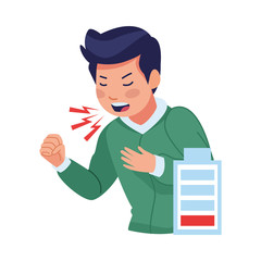 man sick with cough covid19 symptom