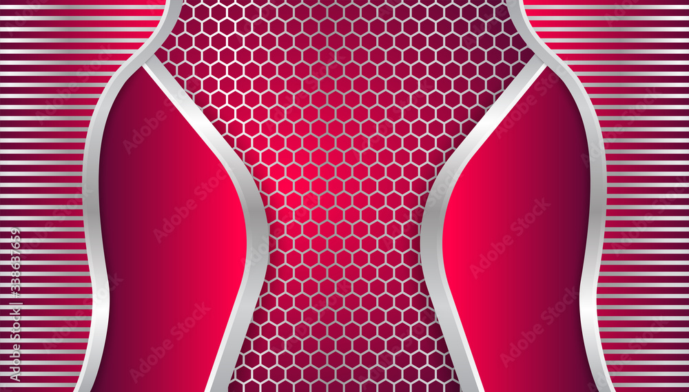 Aufkleber abstract background consisting of gradient silver hexagon and line pattern geometrical shapes. moder