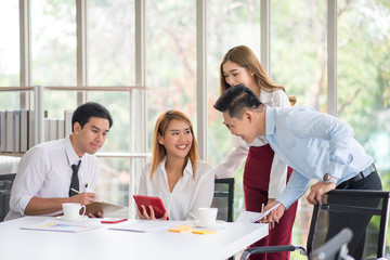 Asian business coworker people talking in the meeting room