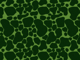 The Tortoise or Crocodile green print camouflage texture, carpet animal skin pattern or background, black green leather fur theme, smooth, fluffy and soft, fashion fabric-cloth textile safari concept.