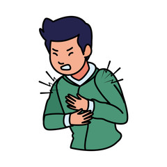 man sick with chest pain covid19 symptom