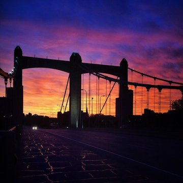 Hennepin Avenue Bridge Against Cloudy Sky During Sunset