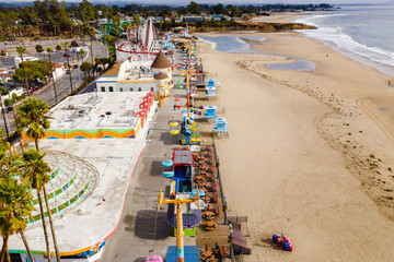The amusement park on the beach in California, USA. The bright and colourful park sees countless visitors every year. 