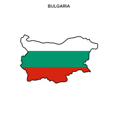 Obraz premium Map and Flag of Bulgaria Vector Design Template with Editable Stroke