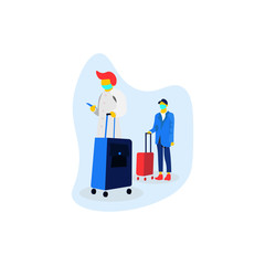 illustration design template of a person with a suitcase