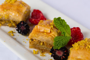 Close up shot of baklava