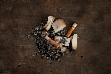 cigarette and ashtray