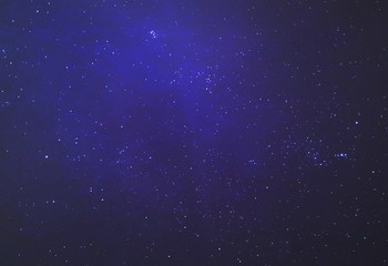 Obraz na płótnie Canvas A dark blue sky full of stars. From Riviera Maya, Mexico.- ISO:500 - Exposure (Time): 10s - Aperture (F): 1.6 - Focal Length: 27 mm