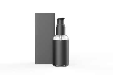 Blank cosmetic container bottle with pump for branding and mock up, 3d render illustration.