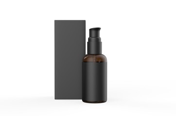 Blank cosmetic container bottle with pump for branding and mock up, 3d render illustration.