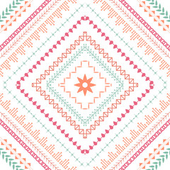 Design beautiful embroidery pattern on fabric cotton.