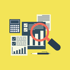 Auditing and business analysis concept,auditing tax process