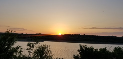 sunset on the river