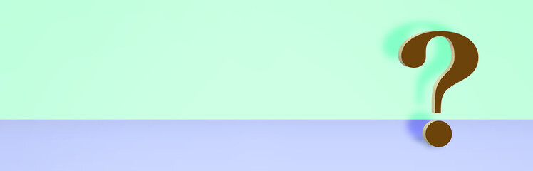 壁際に置いてあるクエスチョンマーク